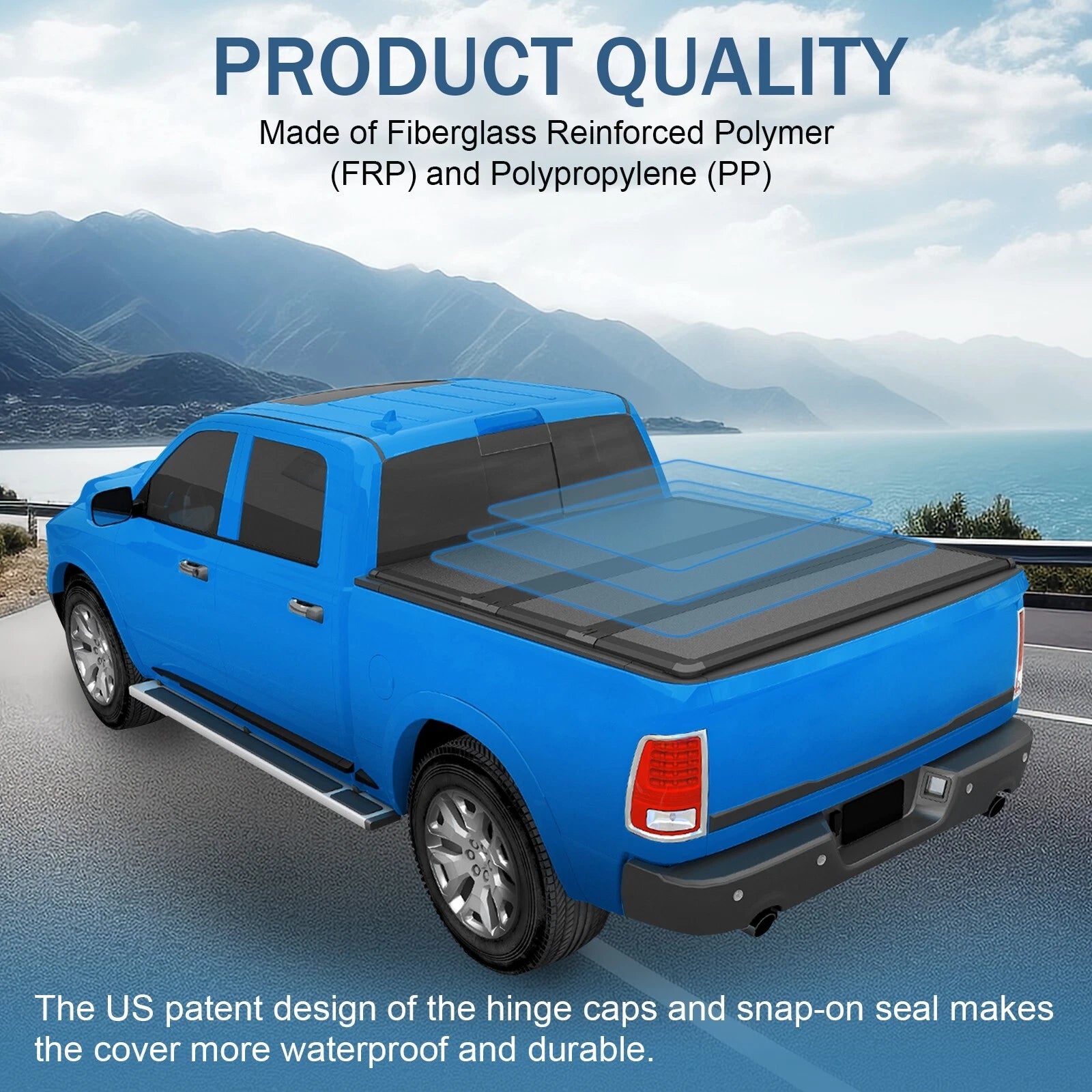 Tri-Fold Hard Tonneau Cover for Dodge Ram 1500/2500/3500 (2002-2021) 8FT Bed