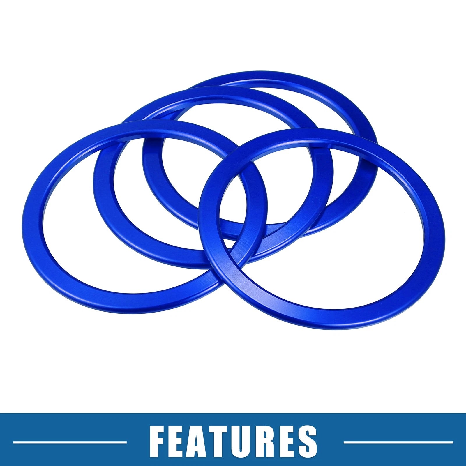 Set of 4 AC Air Vent Outlet Cover Ring Trim for Toyota Tundra (2014–2021) Blue