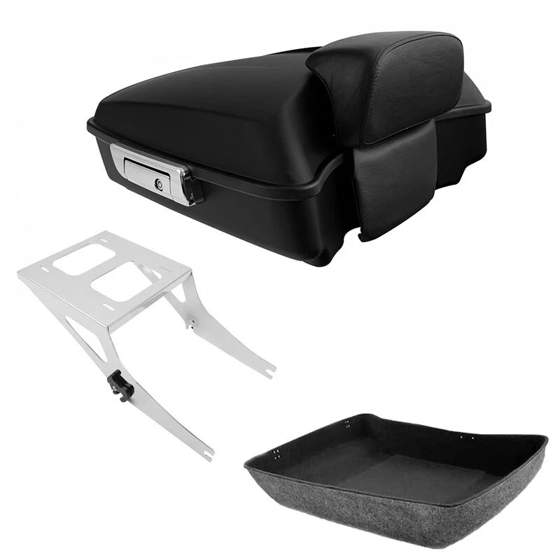 Chopped Trunk Pad Mount Rack for Harley Fat Boy (2008–2017) - Matte Black