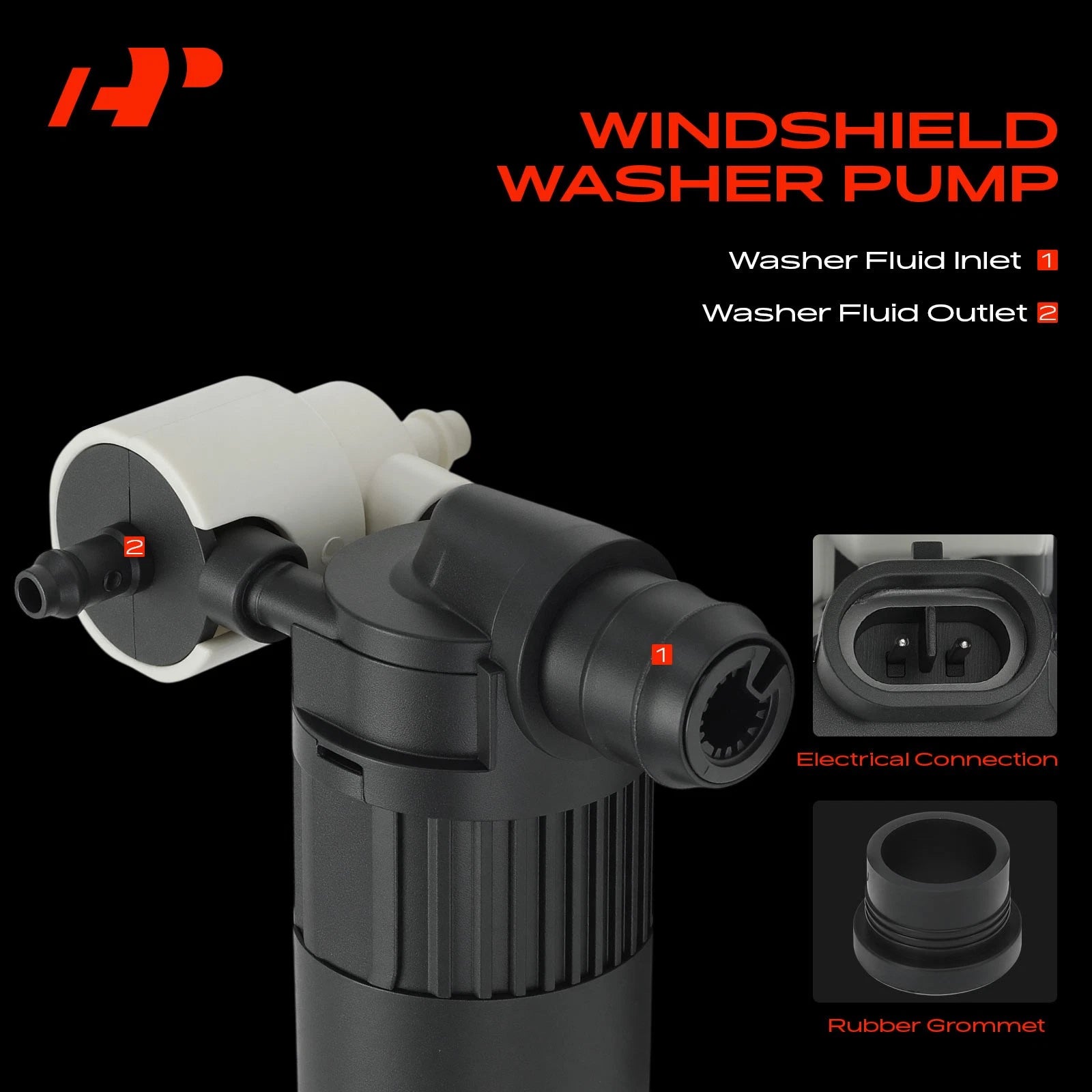 Windshield Washer Pump for Nissan (Front or Rear)