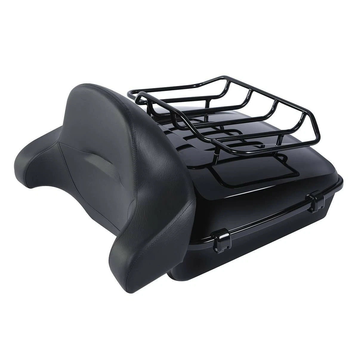 Black Chopped Trunk Backrest Mount Plate for Harley Touring (2009–2013)