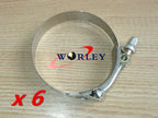 4 x 2" Turbo Pipe Hose Coupler T-Bolt Clamps Stainless Steel 58-63mm