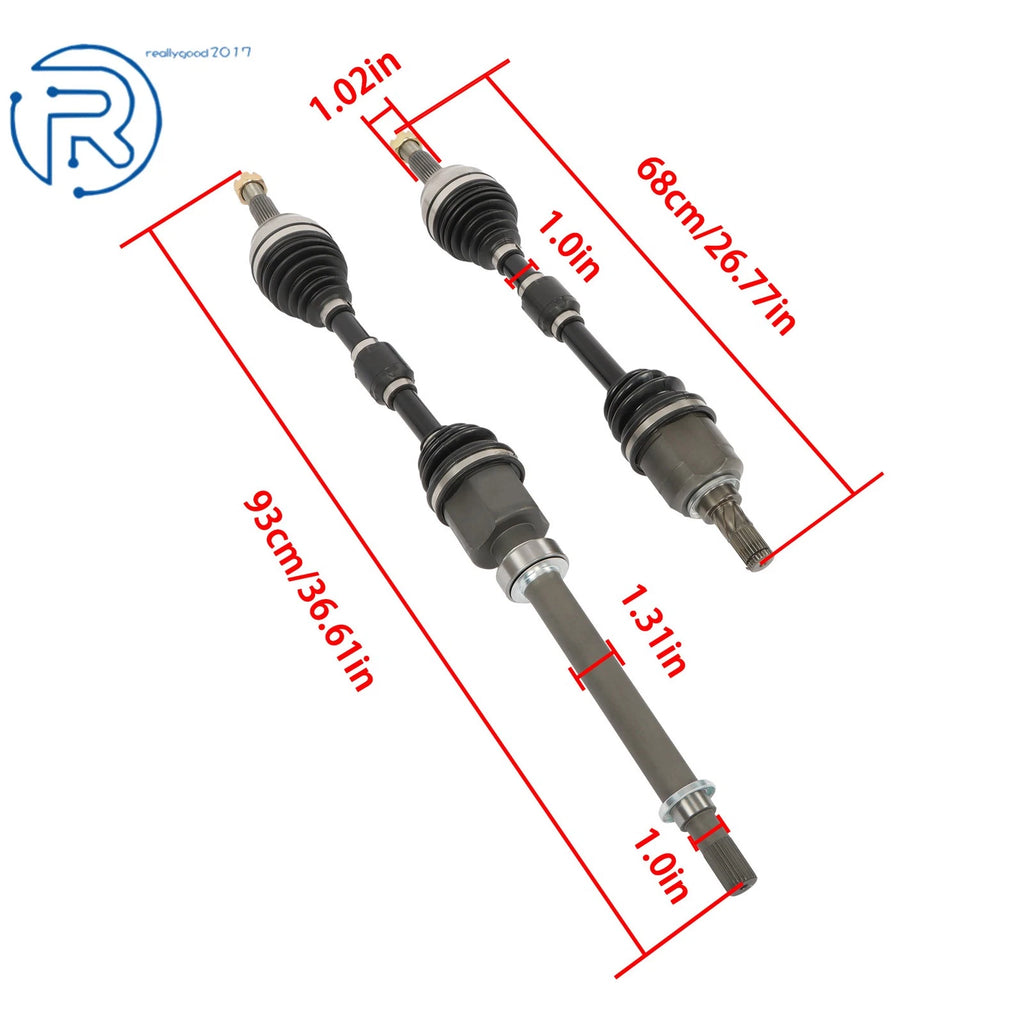 Set of 2 CV Axle Shafts Assembly for Nissan Versa (2009–2012)
