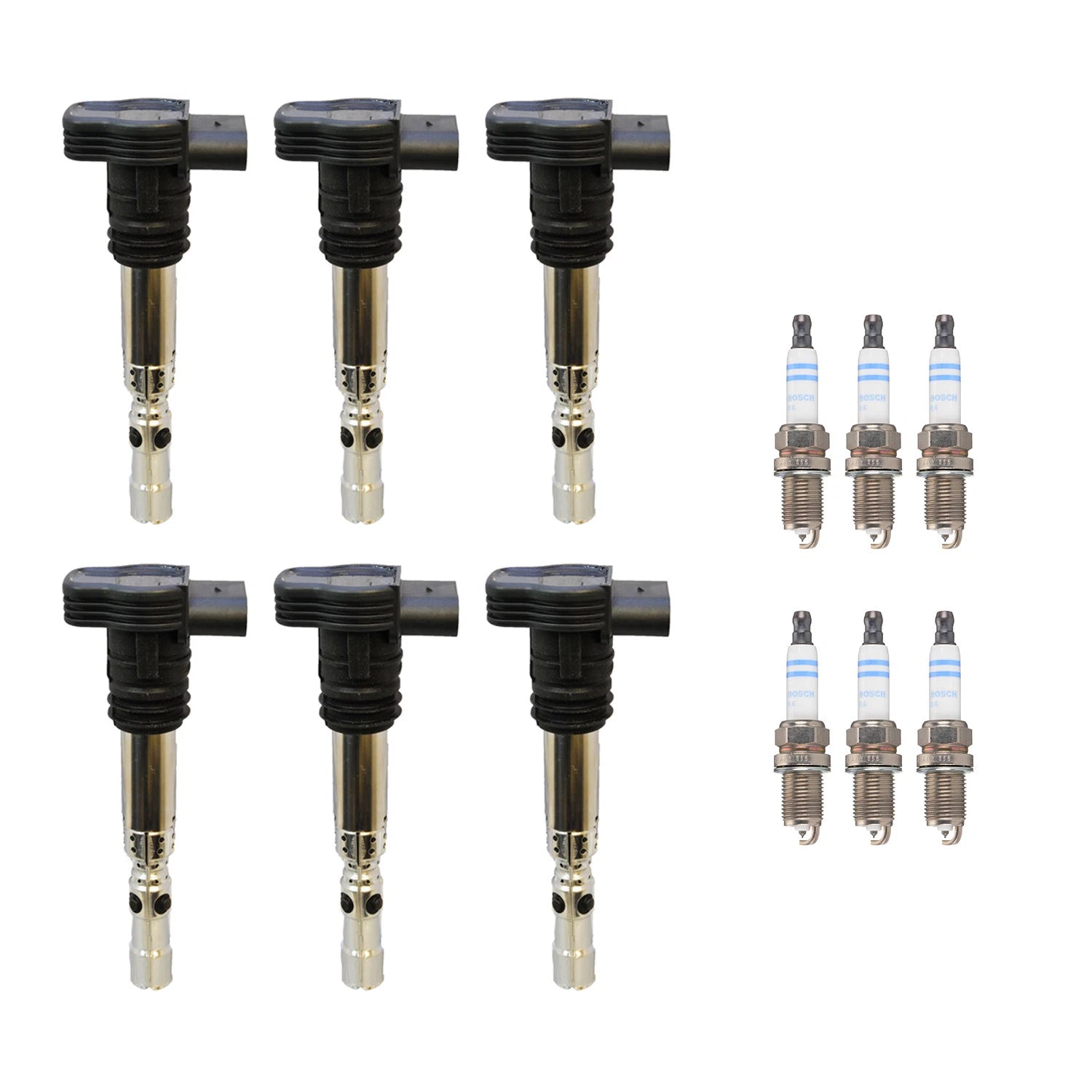 Set of 6 Ignition Coils & Spark Plugs for Audi A6 Allroad Quattro