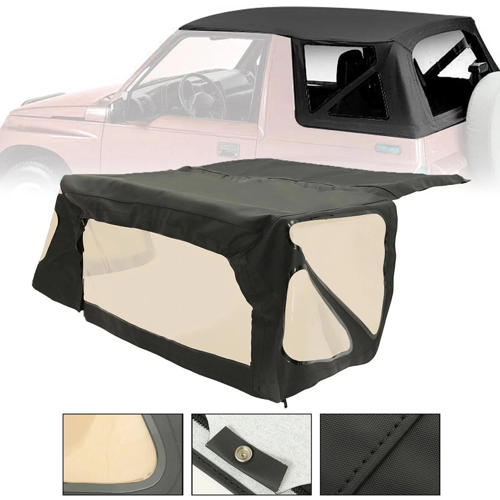 Replacement Soft Top for Geo Tracker/Sidekick (1988–1994) Black w/ Windows