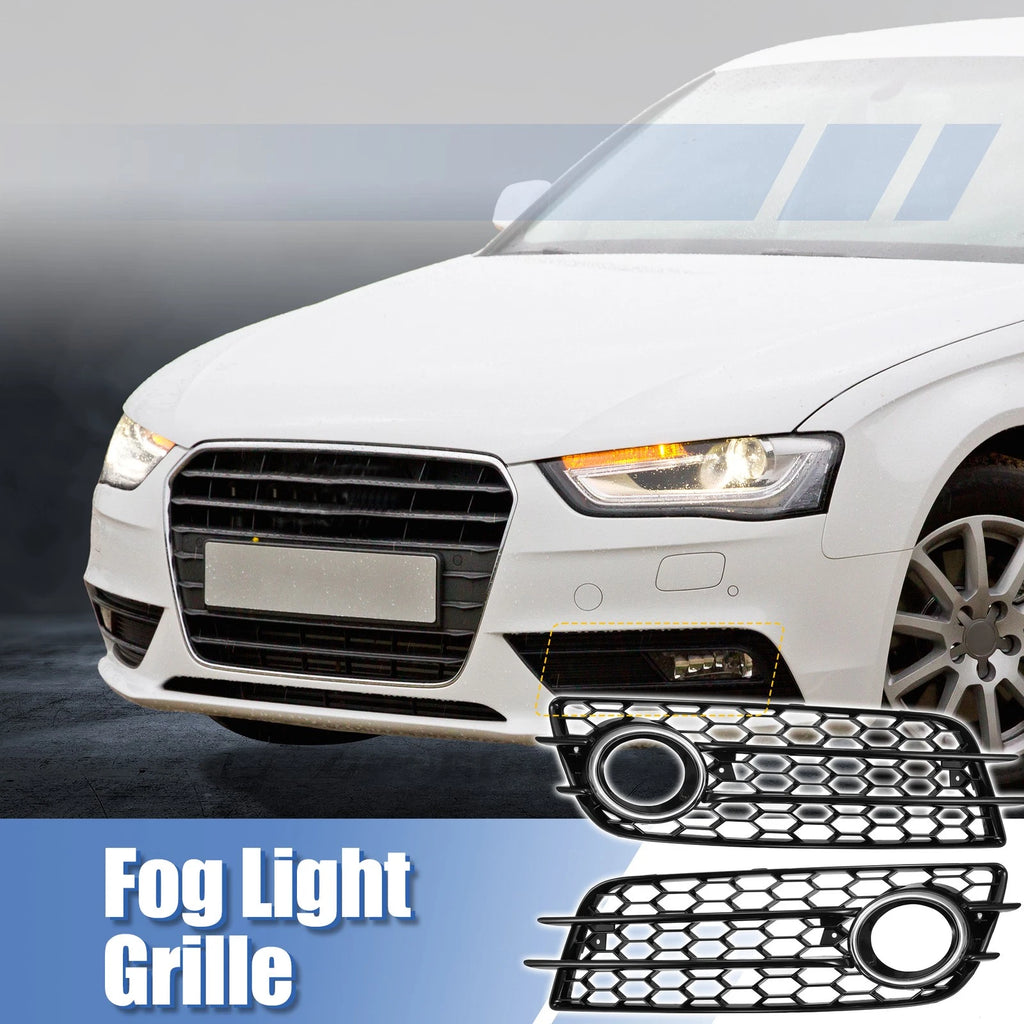 Pair Front Fog Light Grille Cover for Audi A4 B8 S-Line S4 (2008–2012)