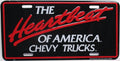 Heartbeat Emblem License Plate Decal for GMC Chevy Trucks (Reg Cab)