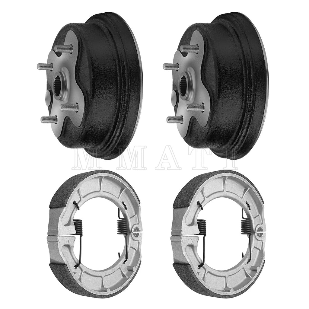 2 Front/Rear Brake Drum w/Shoes for Yamaha Timberwolf 250 (1994–2000)