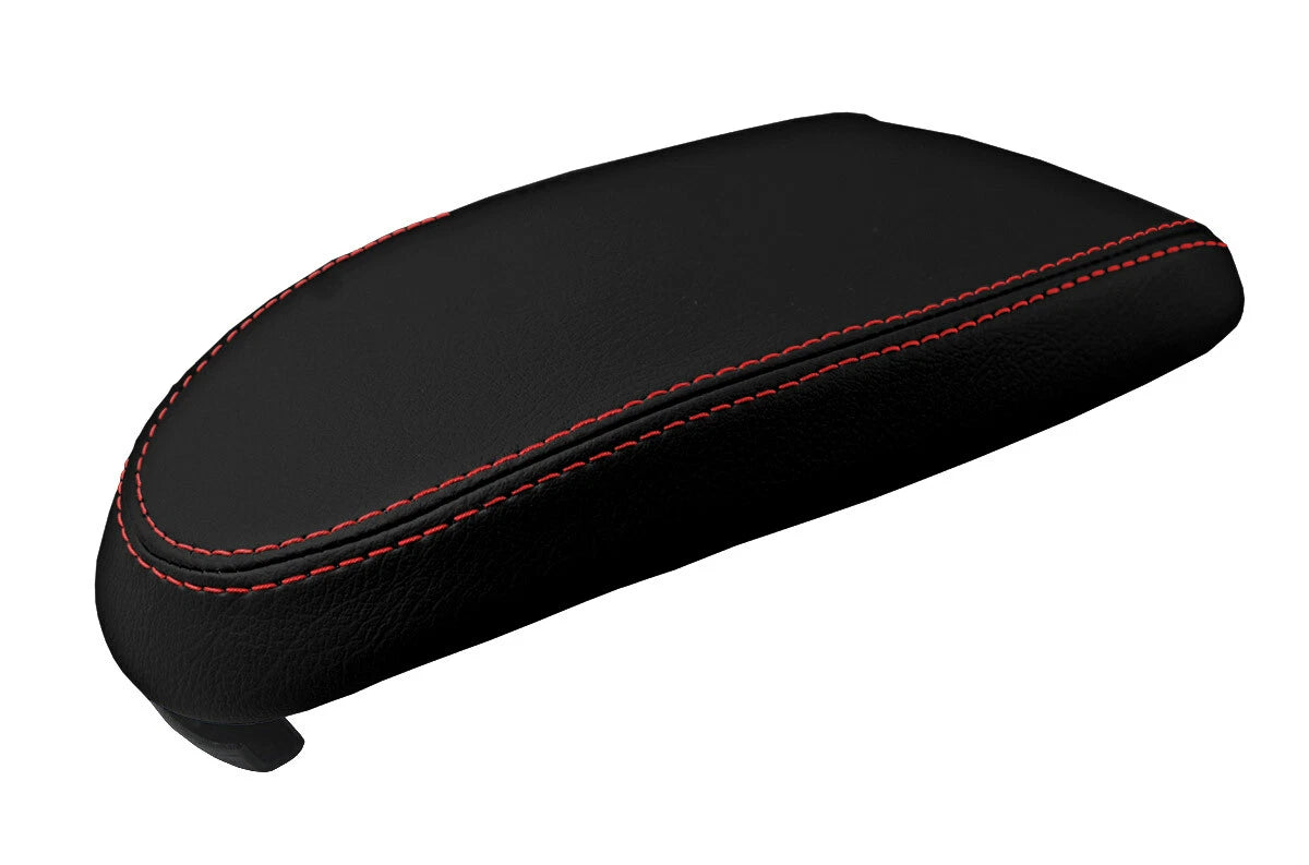 Console Lid Pull Over Cover for Ford Focus (2000–2007) Black Red Stitch