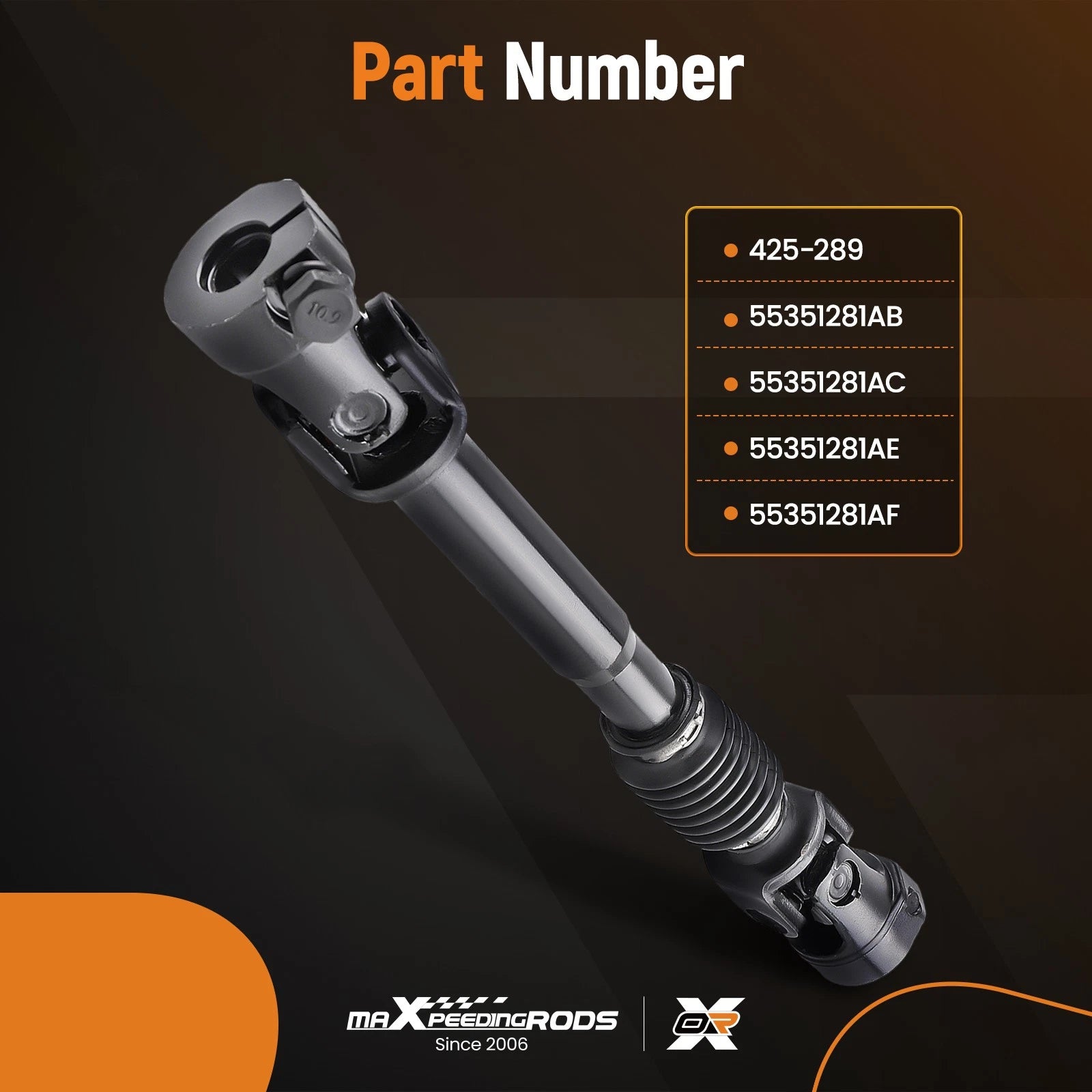 Steering Column Shaft Lower Intermediate for Jeep Wrangler (2007–2019) 55351281AB