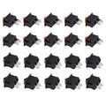 Rocker Switch 20PCS 125VAC 6A 250VAC 3A 2 Pin SPST for Boat RV