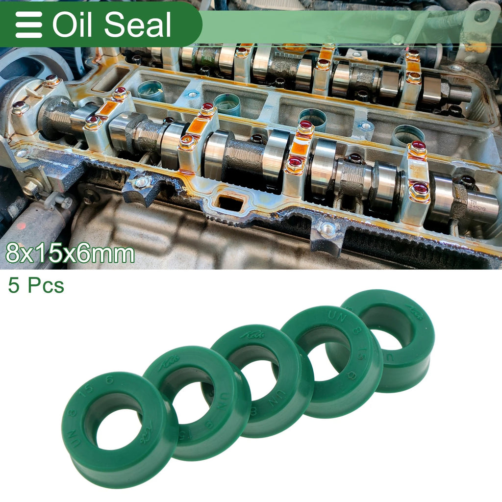 Set of 5 Oil Seal Ring 8x15x6mm for Rotary Shaft (High Pressure)
