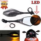 Carbon Fiber LED Integrated Turn Signal Side Mirrors for Honda CBR600RR (2003–2013)