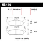 Set of 2 Rear Brake Pads for Ford F-150 (2004–2012)