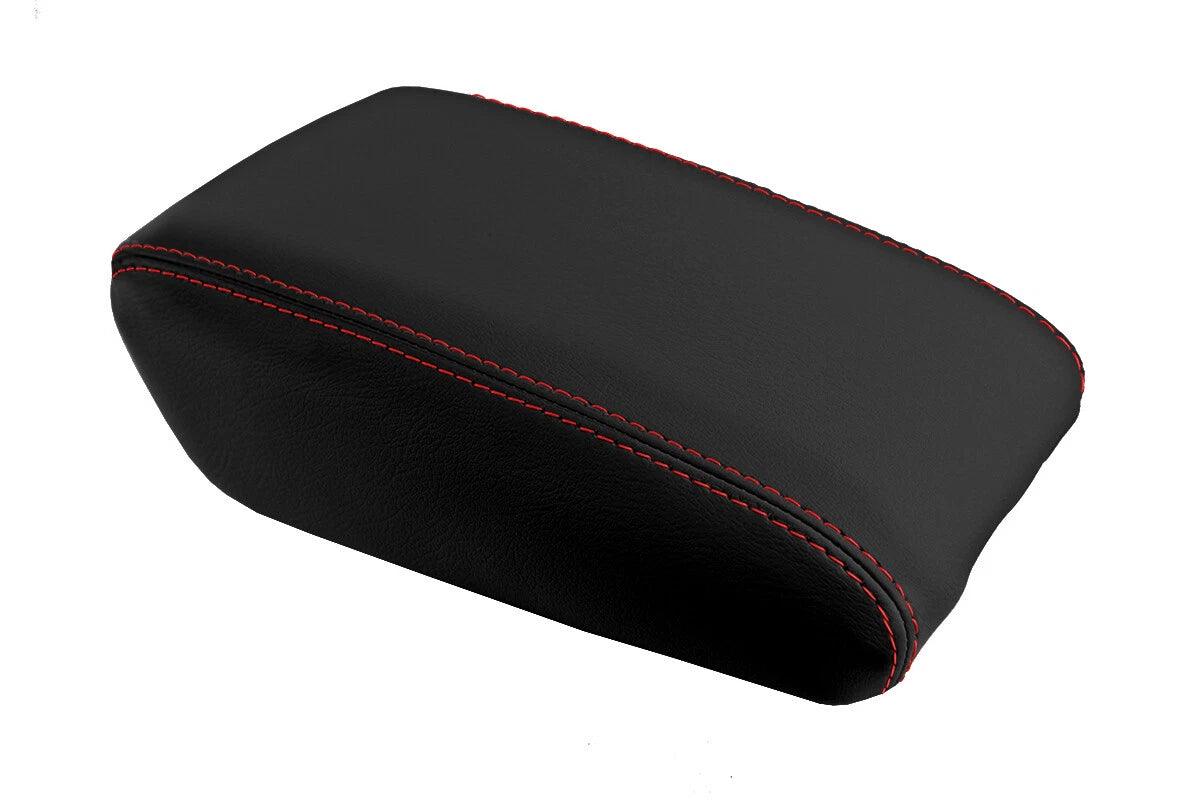 Leather Console Lid Armrest Cover for Acura CL (2000–2003) Red Stitch