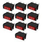 Set of 10 Rocker Switches with Red LEDs for Enhanced Visibility