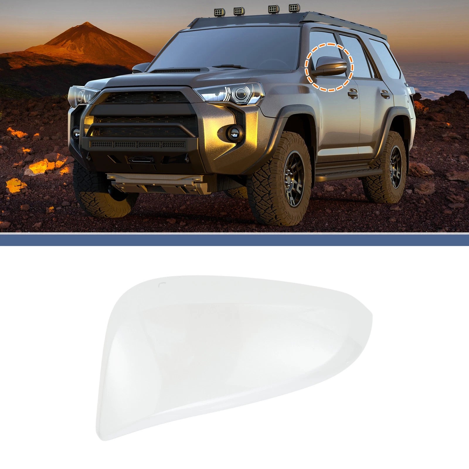 Left Side Mirror Cover Cap for Toyota 4Runner (2013–2023) - White