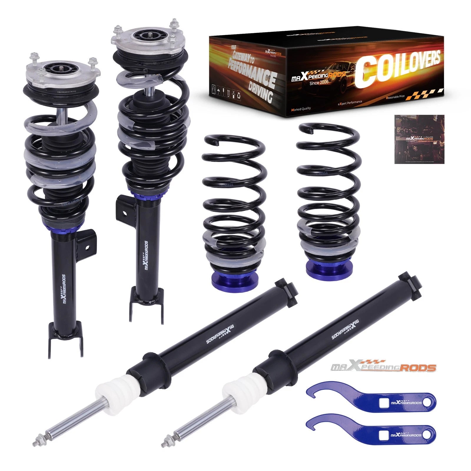 Front Rear Shock Struts Coilover for Tesla Model 3 RWD (2017–Present)