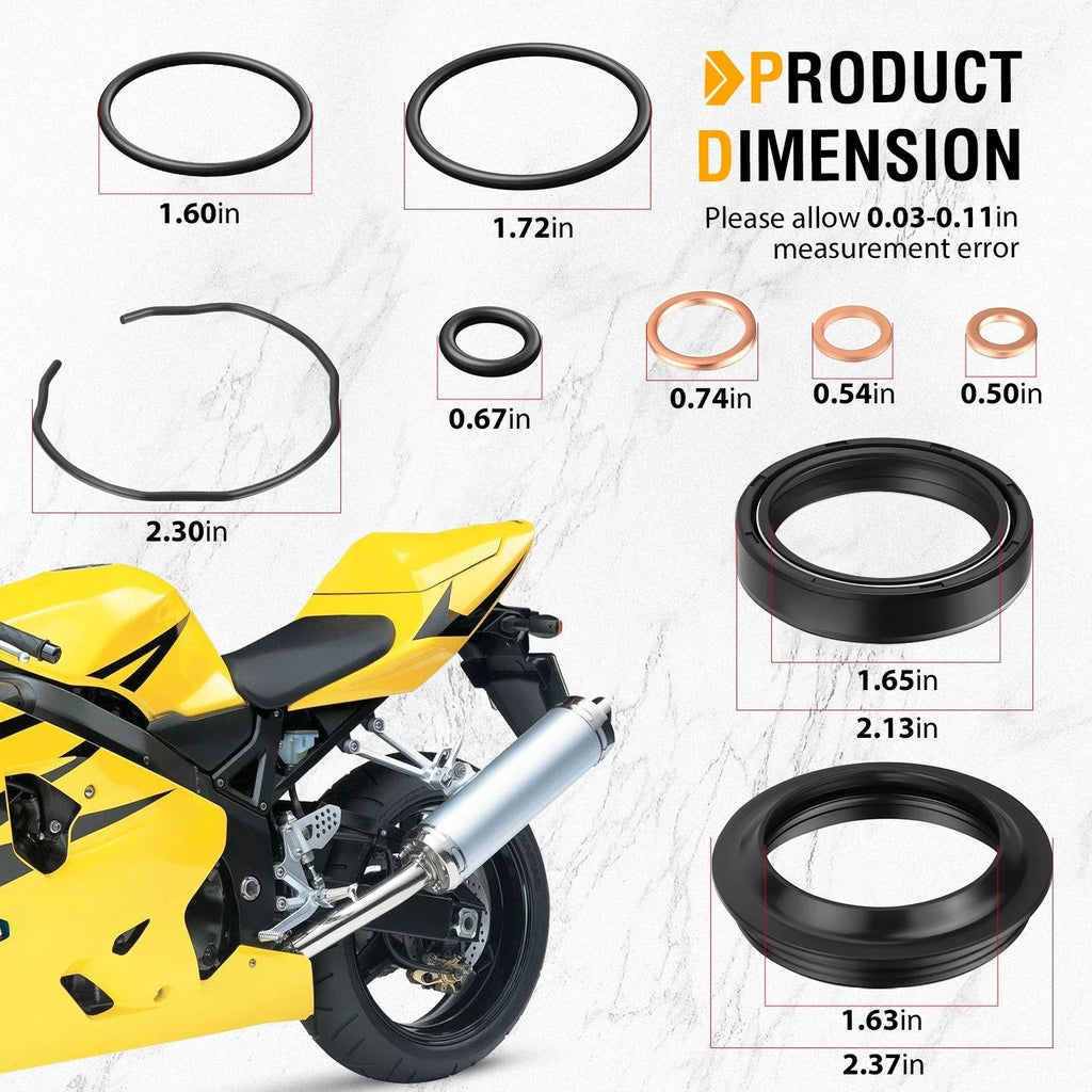 Front Fork Dust Seals & O-Ring Kit for Suzuki GSX-R600/750 (2004–2005)