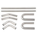 8Pcs 4" OD Stainless Steel Mandrel Bend Exhaust Pipes for Universal Fit