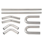8Pcs 4" OD Stainless Steel Mandrel Bend Exhaust Pipes for Universal Fit