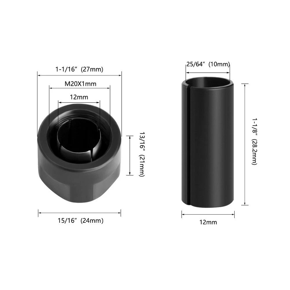 Collet Chuck Adapter Set of 3 (1210mm, 126mm, 128mm) for Engraving Machine
