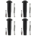 Set of 4 NGK G-Power Platinum Spark Plugs & Denso Coil Boots for Ford Escape (2001–2007)
