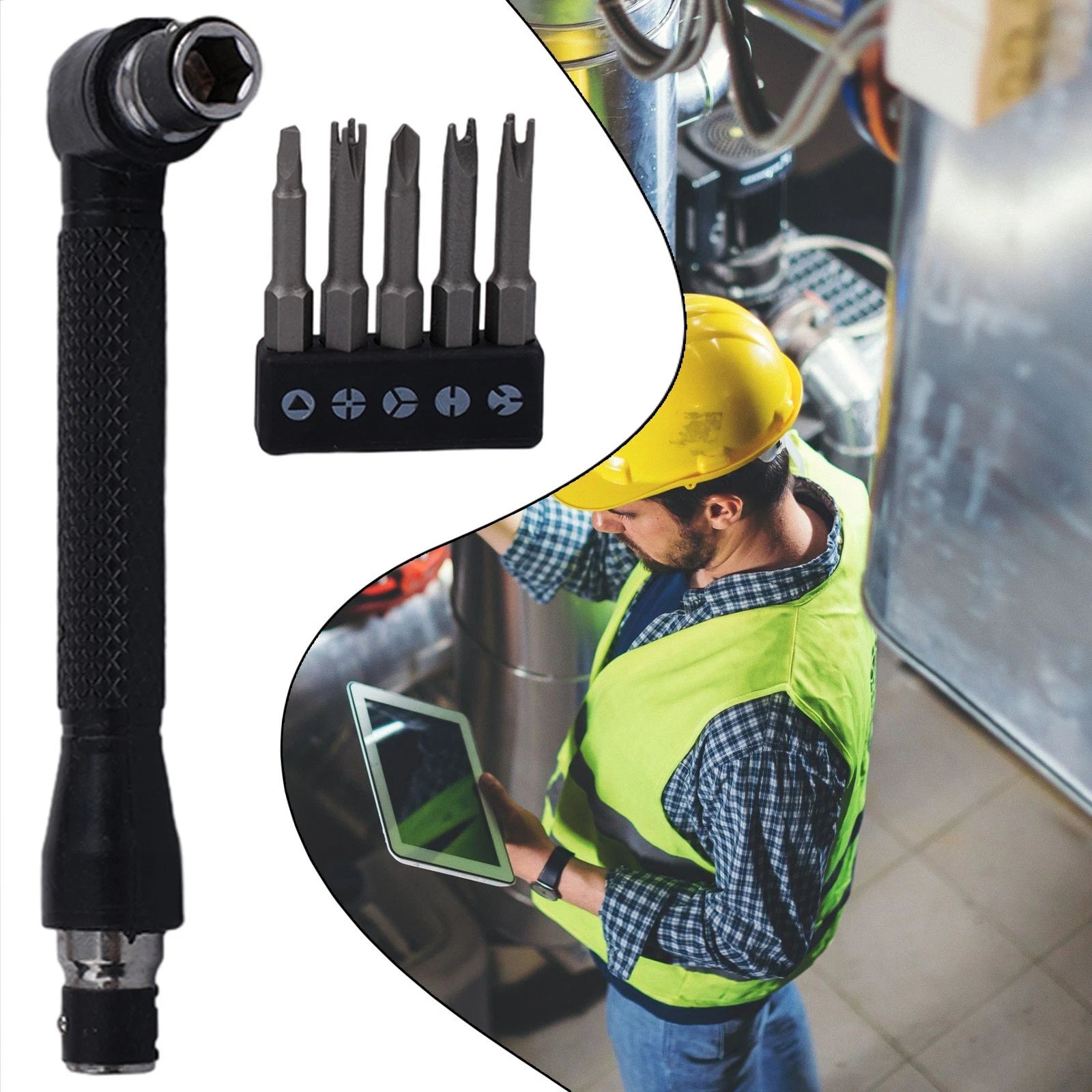 Set of 6 Special-Shaped Screwdriver Bits for 90?? Wrench
