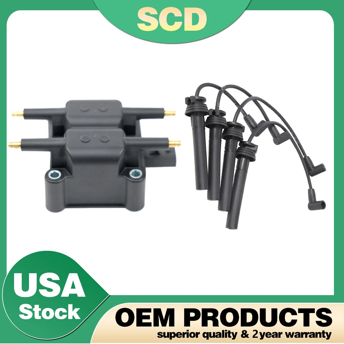 UF403 Ignition Coil & Spark Plug Wire for Chrysler Sebring Dodge Neon Jeep TJ (2001–2006)