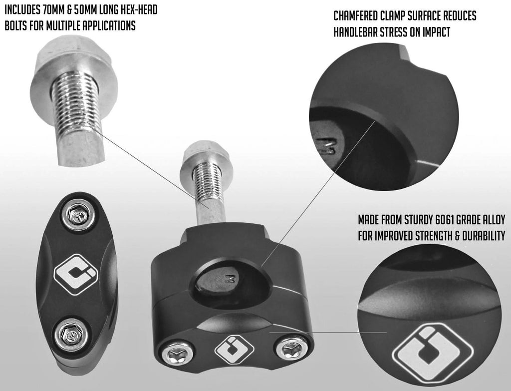 1 1/8 inch Oversized Bar Mount for Honda & Kawasaki Offroad Bikes (2010–2023)