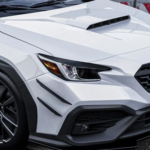 1 Pair / Gloss Black Tape-On Headlight Eye Lids Covers / for Subaru WRX STI