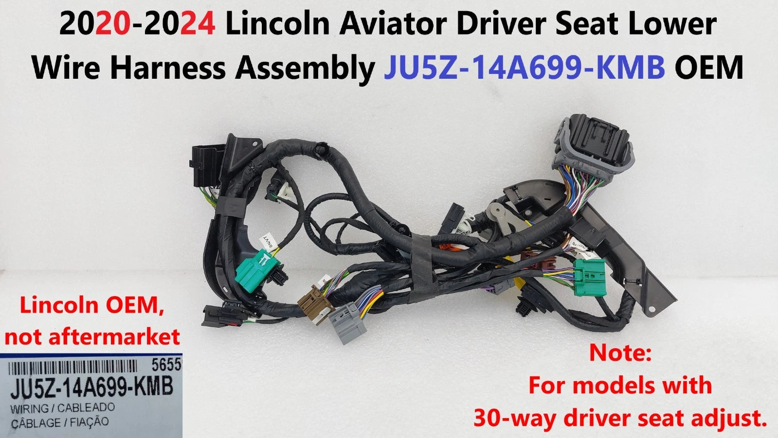 Driver Seat Lower Wire Harness Assembly for Lincoln Aviator (2020–2024) JU5Z14A699KMB