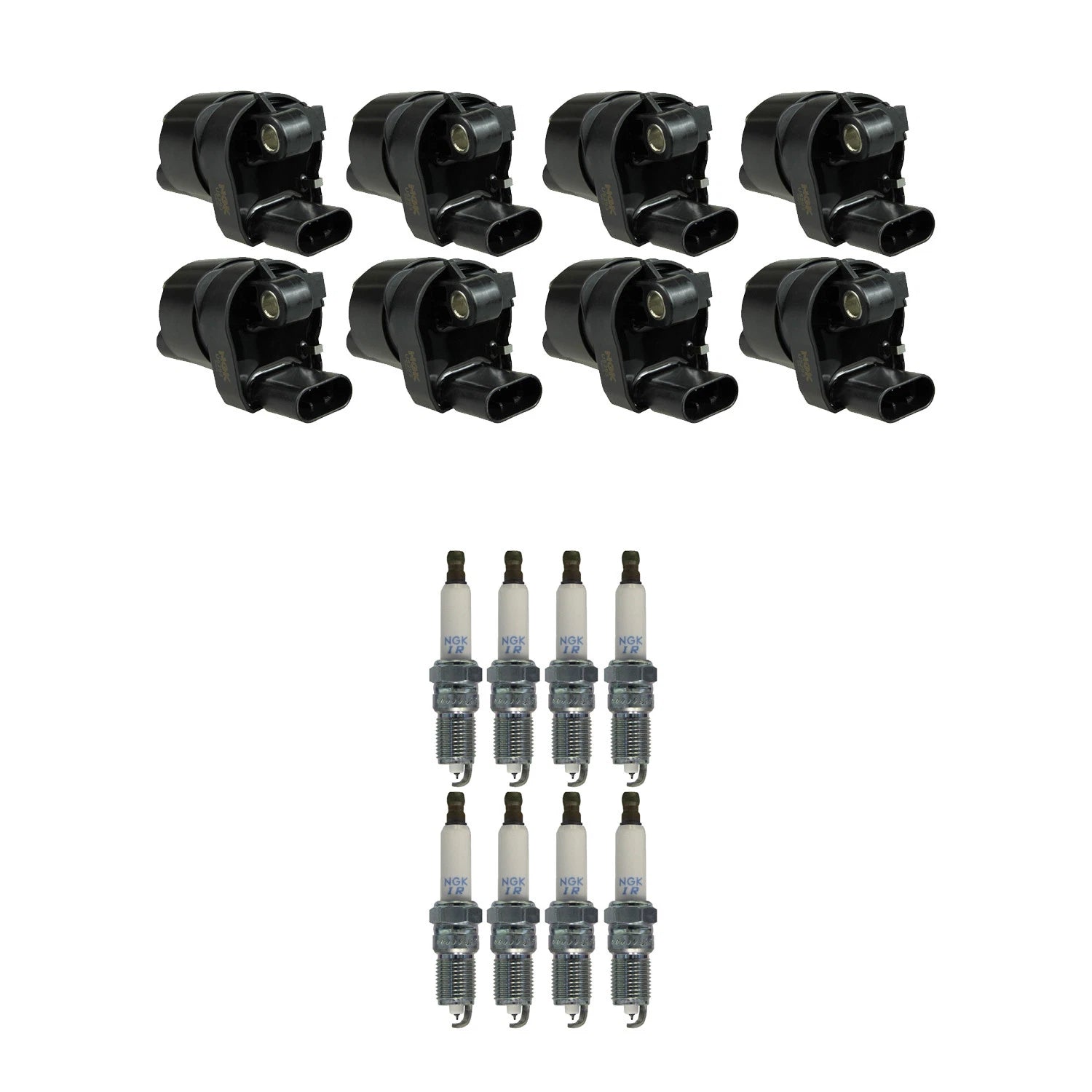 Set of 8 NGK Ignition Coils & Iridium Spark Plugs for Silverado Sierra Tahoe Yukon