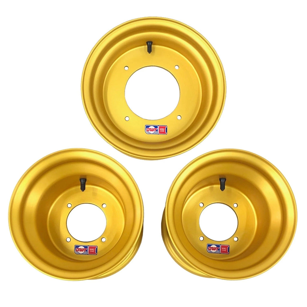 Set of 2 DWT Gold 11" Front & 9" Rear Rims for Honda ATC 250R 350X 200X