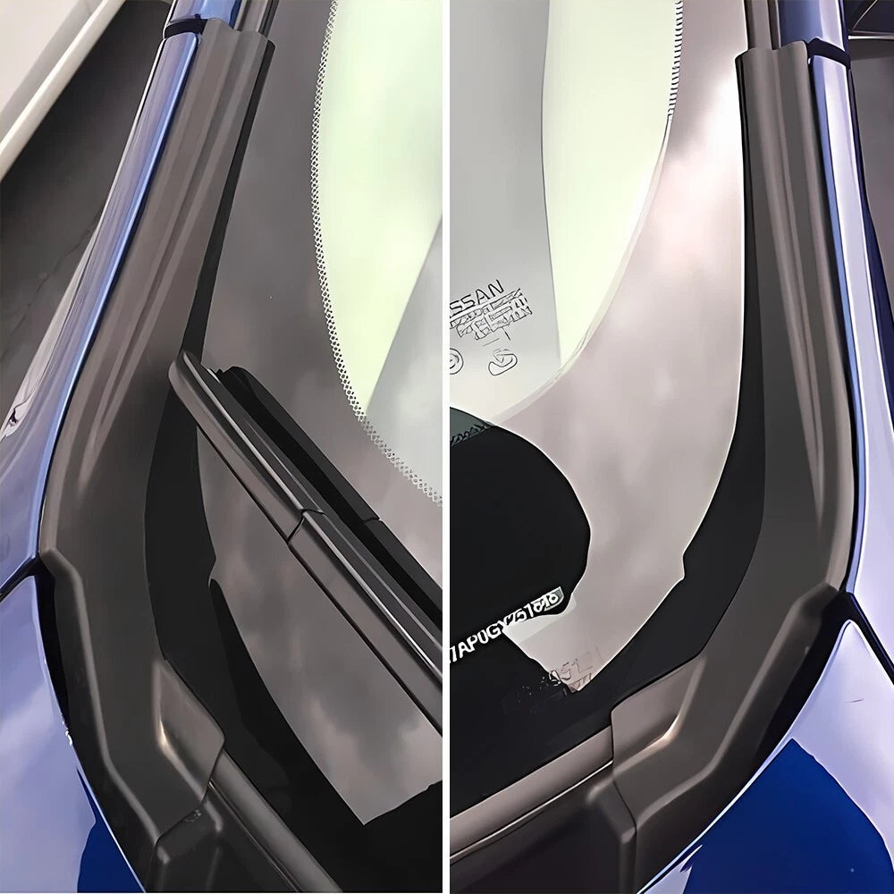 Pair of Black Front Wiper Side Cowl Extension Covers for Nissan Sentra (2013–2019)