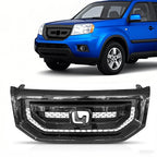 Front Bumper Upper Grille for Honda Pilot (2009–2011) Black