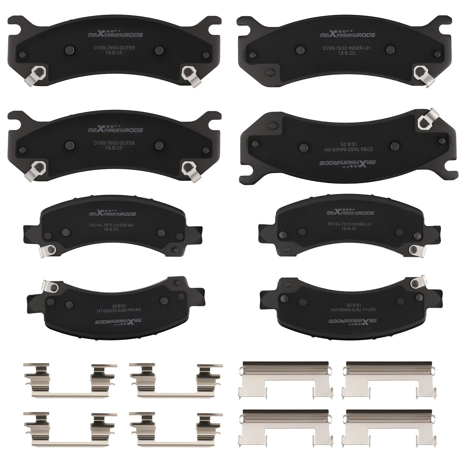 8x Ceramic Brake Pads for Chevrolet Tahoe RWD (2002–2006) P-785 P-974A