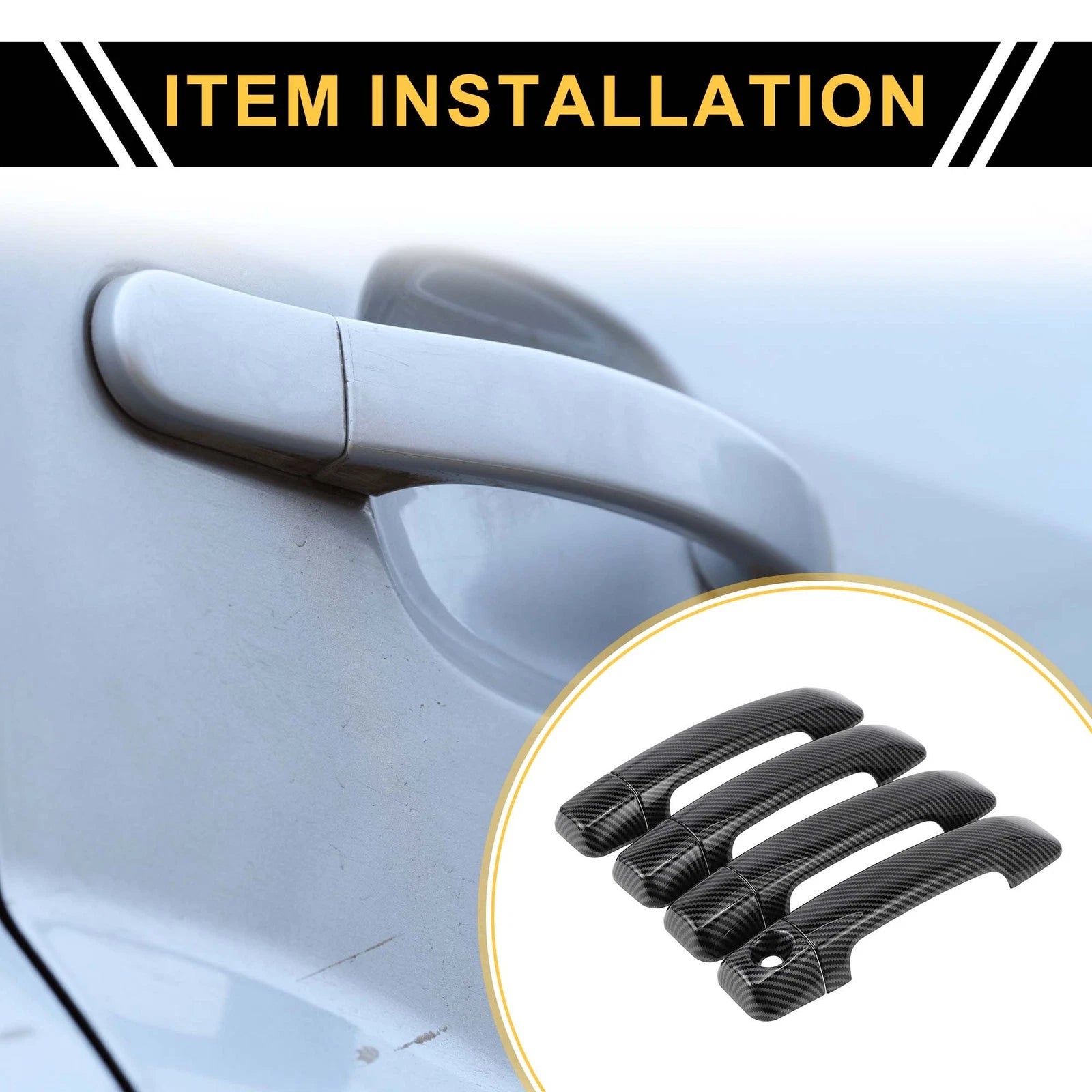 Set of 4 Exterior Door Handle Covers for Toyota Tundra (2007–2020) Carbon Fiber