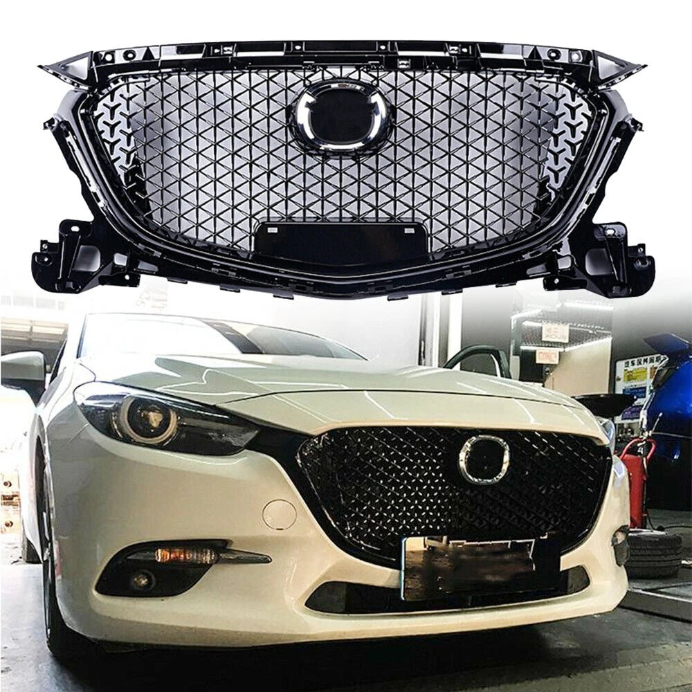 Front Grille Bumper for Mazda M3 Axela (2017–2018) W/ Sensor Hole