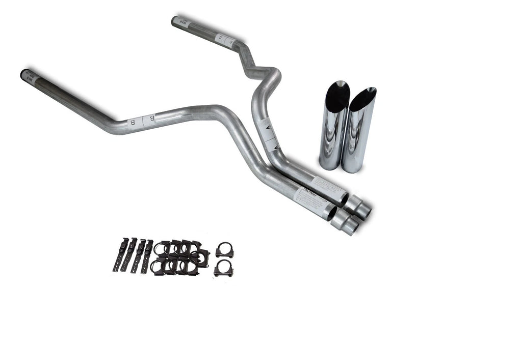 3" Dual Exhaust Kit for Ford F-150 (1998–2003) No Muffler Slash Tips