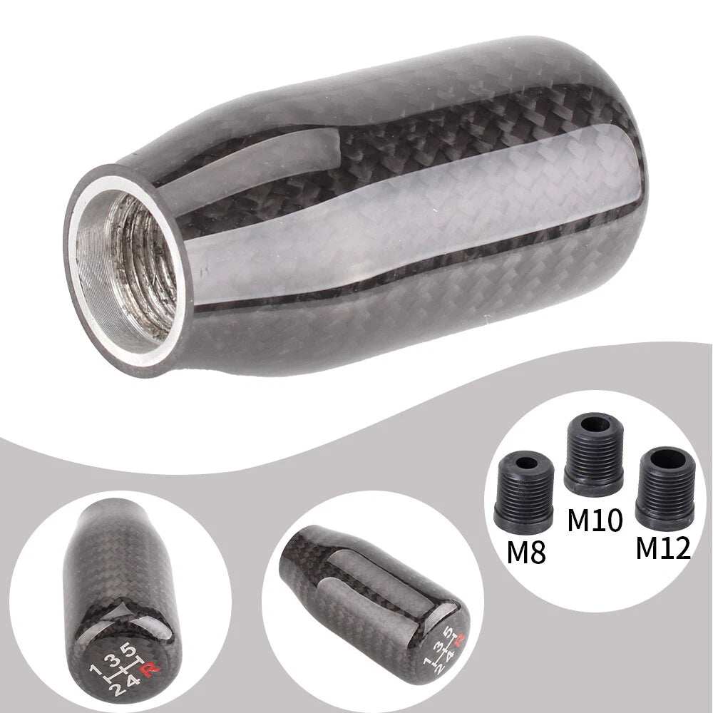6 Speed Carbon Fiber Manual Gear Shift Knob for Universal Fit