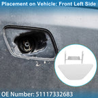 Front Left Washer Nozzle Cover Cap No. 51117332683 for BMW 528i (2014–2016) White