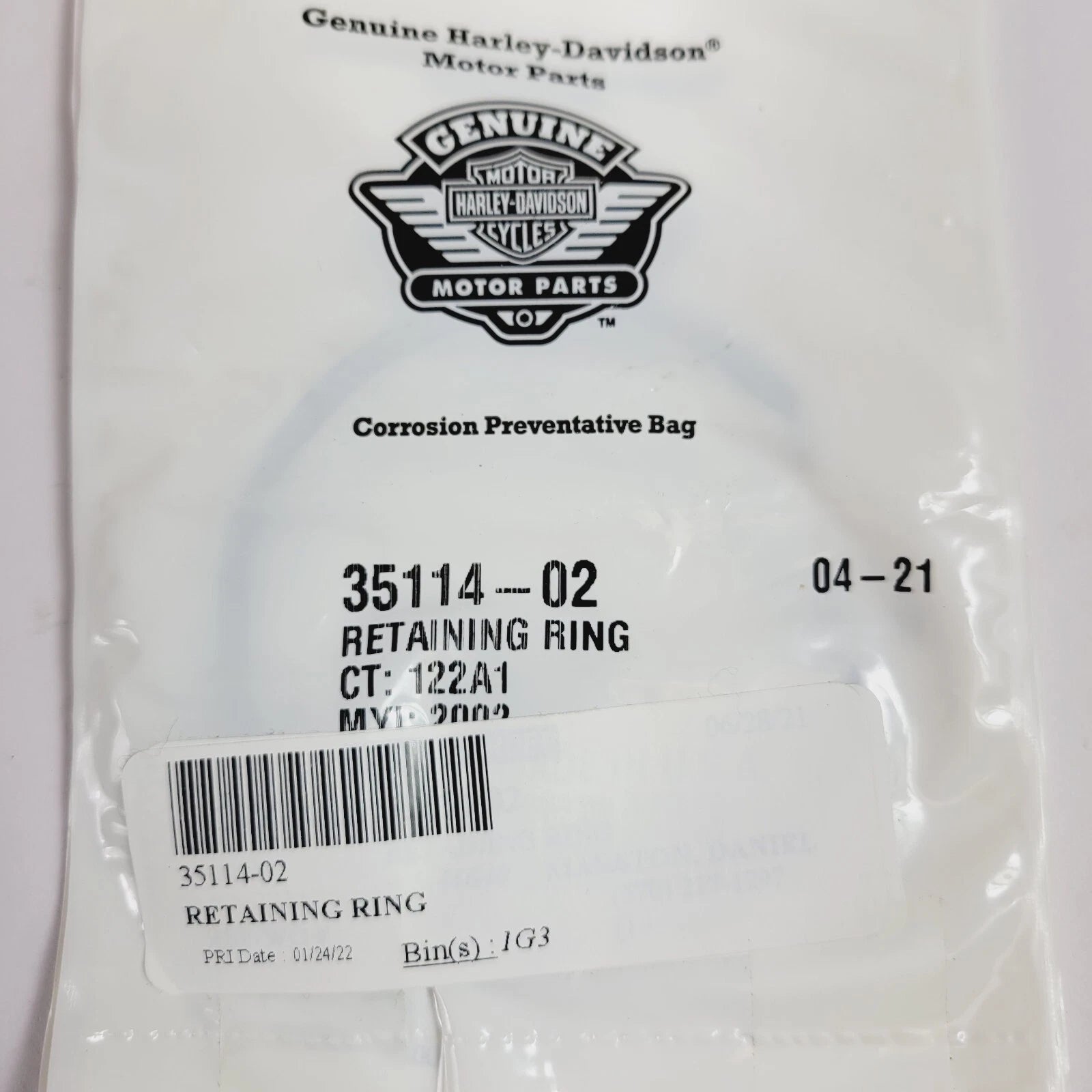 Retaining Ring 35114-02 for Harley-Davidson (2002–2002)
