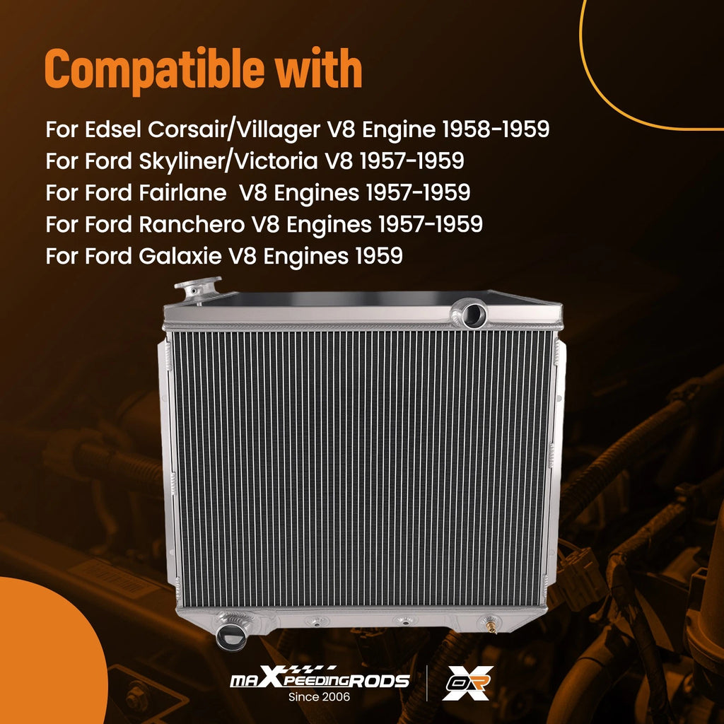 3-Row Aluminum Radiator for Edsel Villager V8 (1958–1959)