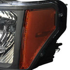 Pair of Black Housing Amber Side Headlights for Ford F150 (2009–2014)