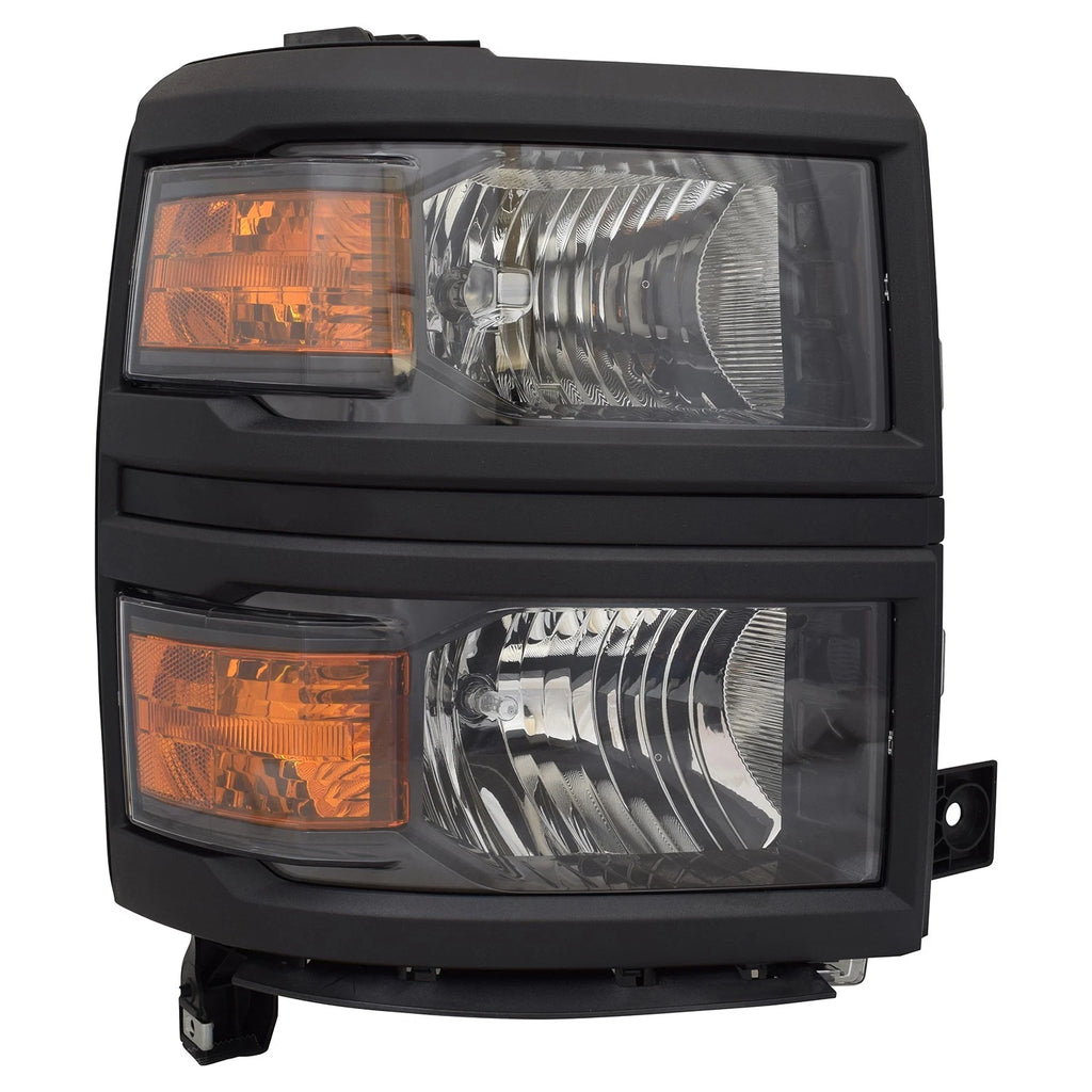 Replacement Black Passenger Side Halogen Headlight Assembly for 2014-2015 Chevy
