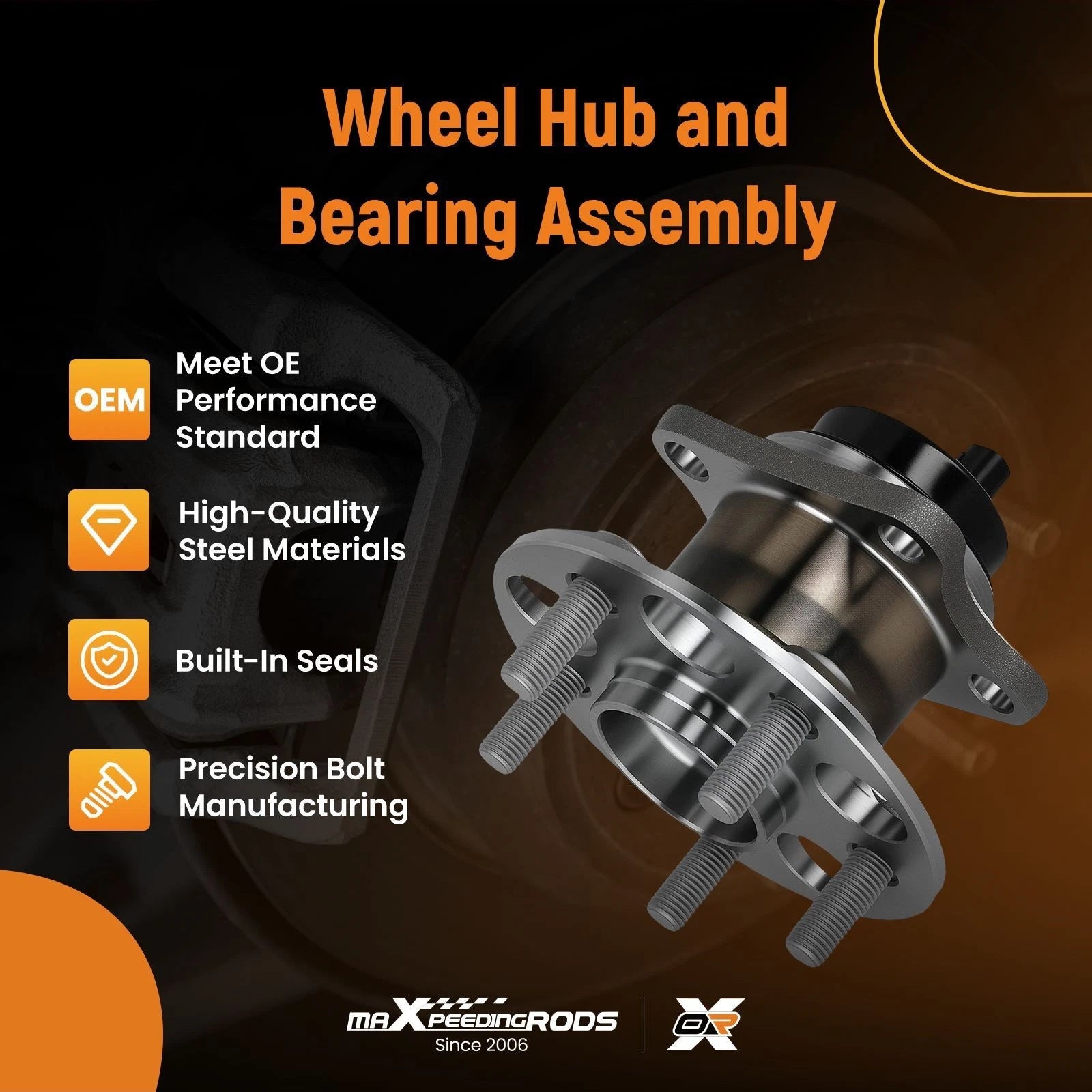 Rear Wheel Hub & Bearing for Toyota Prius (2010–2015) 4245047040, ABS, 5-Lug