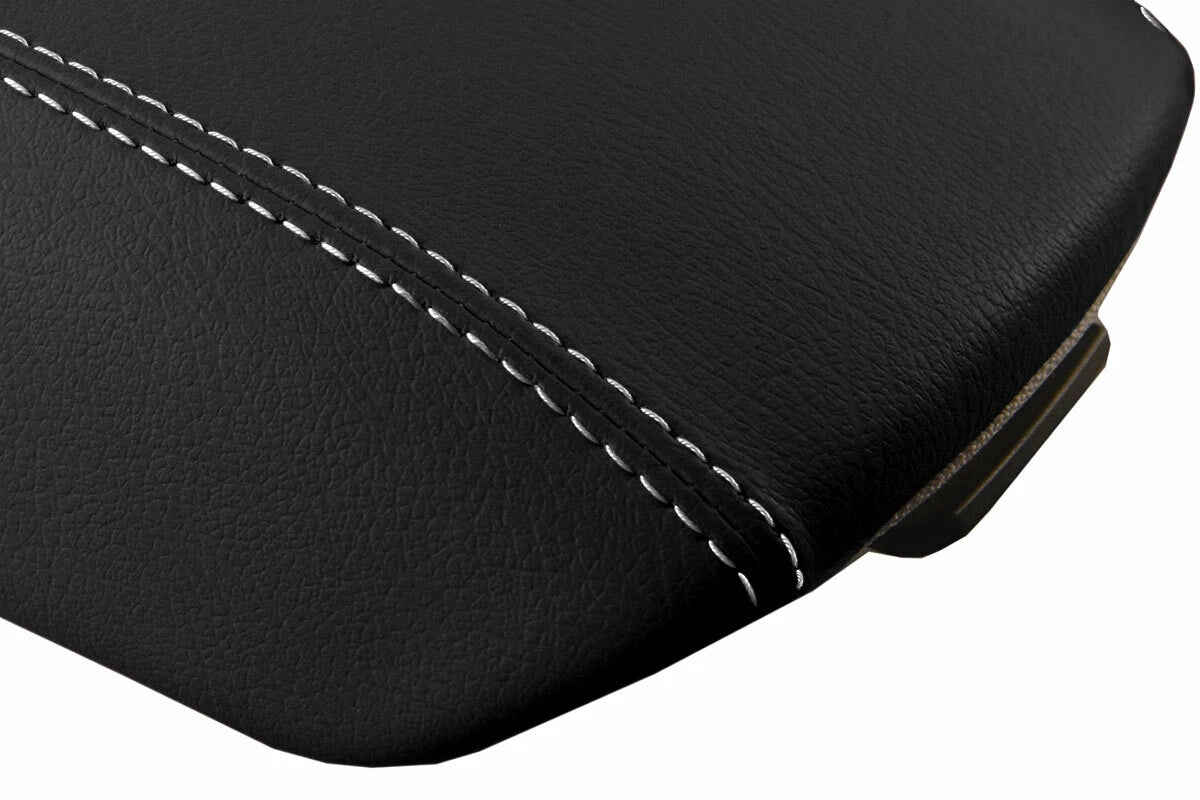 Leather Console Lid Armrest Cover for Kia Cadenza (2014–2016) White Stitch
