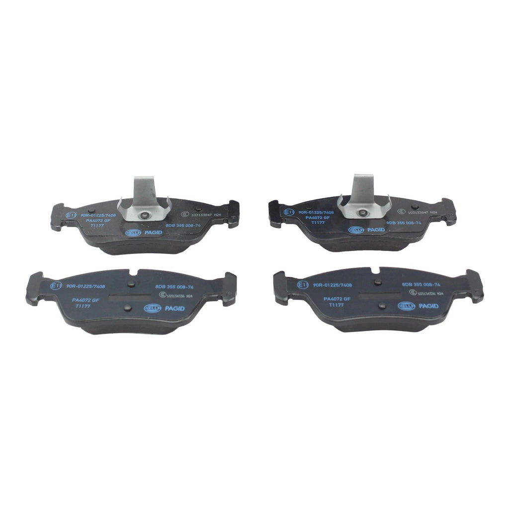 Set of 4 Hella Low-Metallic Front Brake Pads for BMW 318i 318is 318ti 323is 325is (1992–1999)