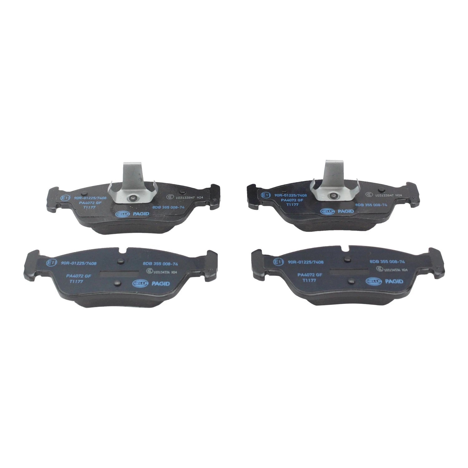 Set of 4 Hella Low-Metallic Front Brake Pads for BMW 318i 318is 318ti 323is 325is (1992–1999)